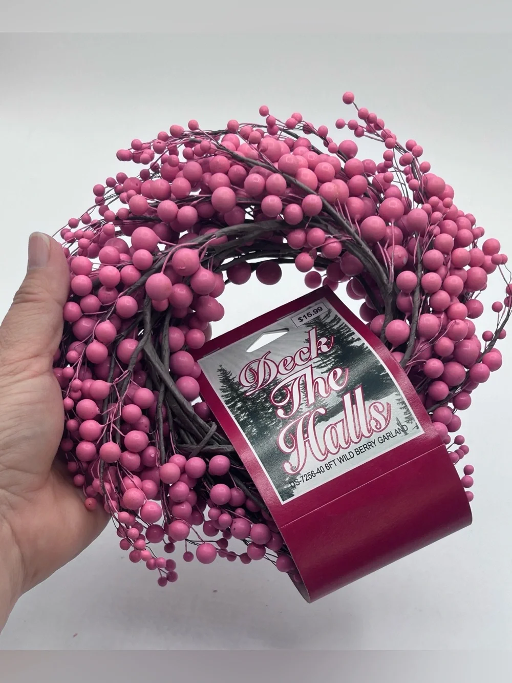 Vintage Darice Wild Berry Garland Pink Brown 6 Ft New